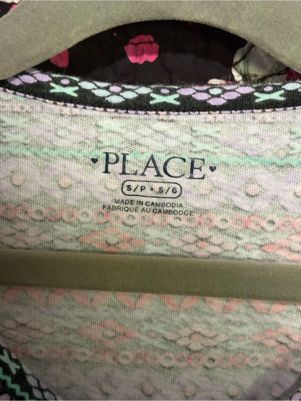 The Children's Place Pink, Black & White Geometric Tank Top